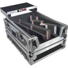 ProX XS-M11LT Universal Flight Case with Laptop Shelf for Pioneer DJM-S11 and Rane Seventy / Seventy-Two MKII Mixers (Silver on Black)
