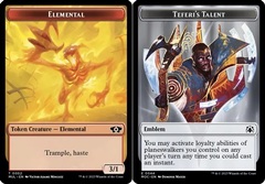 Elemental (0002) // Emblem - Teferi's Talent Double-Sided Token - Foil