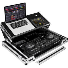 Odyssey Flight Case with Angled Glide Platform for Pioneer DJ XDJ-RR (Silver on Black)
