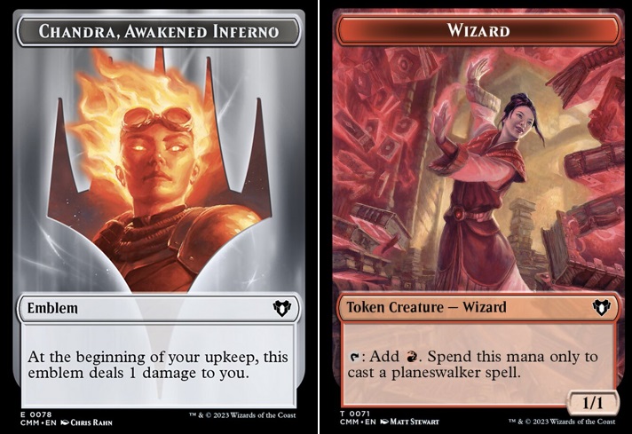 Emblem - Chandra, Awakened Inferno (0078) // Wizard (0071) Double-Sided Token