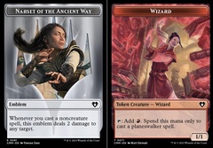 Emblem - Narset of the Ancient Way (0081) // Wizard (0071) Double-Sided Token