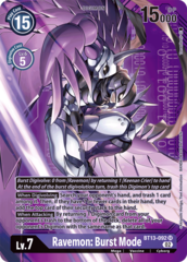 Ravemon: Burst Mode - BT13-092 - SR - Alternate Art with Purple Background