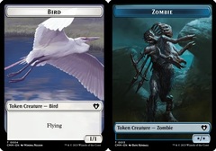 Bird Token (0004) // Zombie Token (0013) - Foil