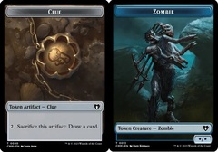 Clue (0040) // Zombie (0013) Double-Sided Token - Foil