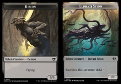 Demon (0015) // Eldrazi Scion (0002) Double-Sided Token - Foil