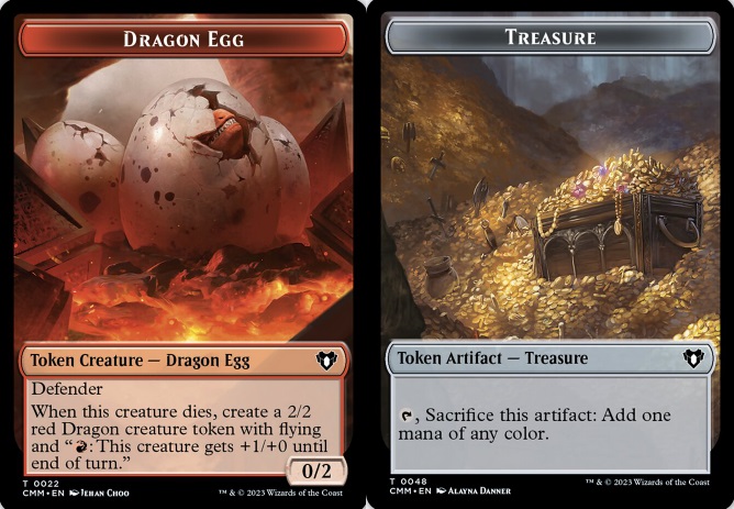 Dragon Egg (0022) // Treasure (0048) Double-Sided Token - Foil