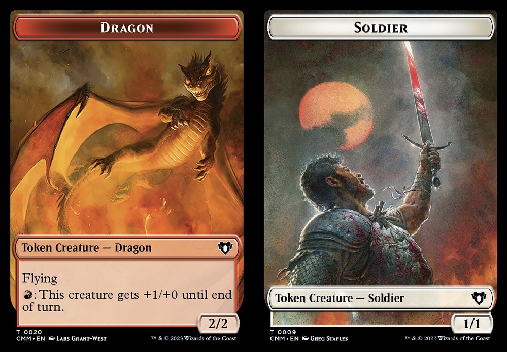 Dragon (0020) // Soldier (0009) Double-Sided Token - Foil