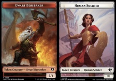 Dwarf Berserker (0023) // Human Soldier (0006) Double-Sided Token - Foil