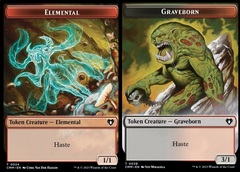 Elemental (0024) // Graveborn (0038) Double-Sided Token - Foil