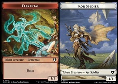 Elemental (0024) // Kor Soldier (0008) Double-Sided Token - Foil