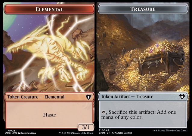 Elemental (0025) // Treasure (0048) Double-Sided Token - Foil