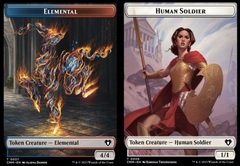 Elemental (0037) // Human Soldier (0006) Double-Sided Token - Foil