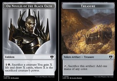 Emblem - Ob Nixilis of the Black Oath (0052) // Treasure (0048) Double-Sided Token - Foil