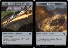 Stoneforged Blade (0046) // Treasure (0048) Double-Sided Token - Foil