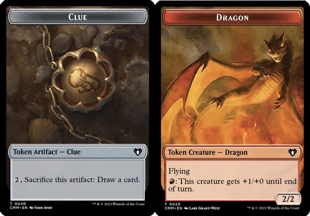 Clue (0040) // Dragon (0020) Double-Sided Token