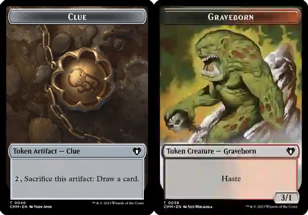 Clue (0040) // Graveborn (0038) Double-Sided Token