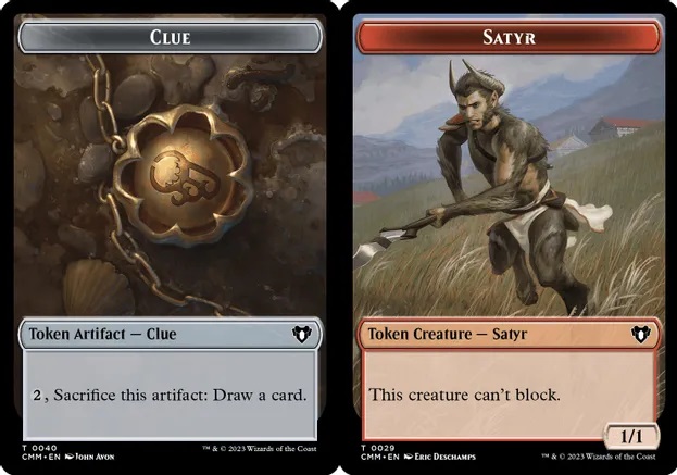 Clue (0040) // Satyr (0029) Double-Sided Token