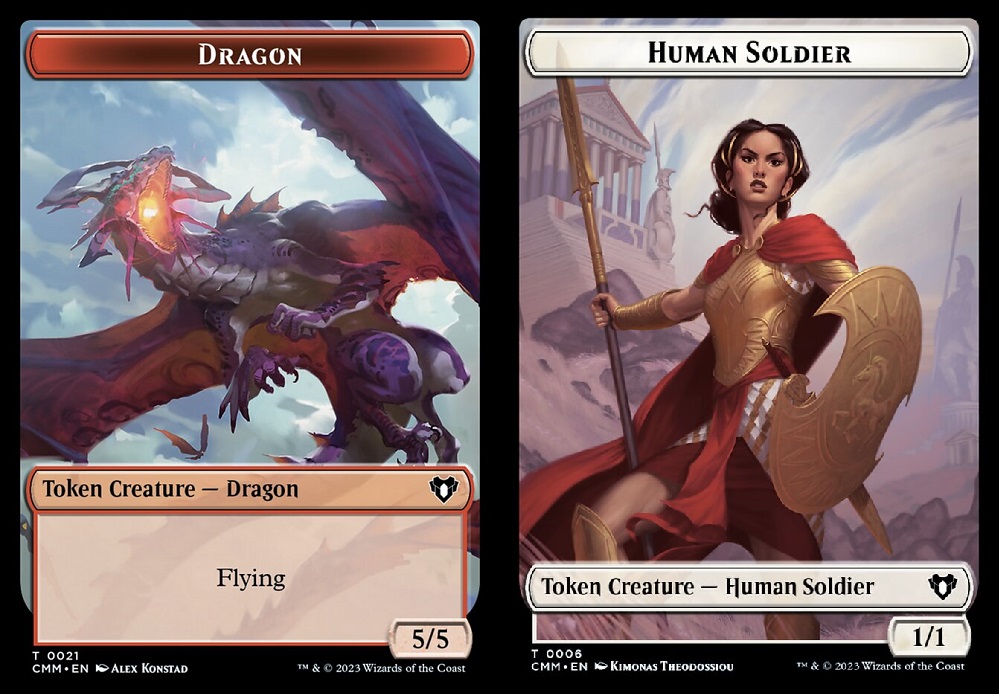 Dragon (0021) // Human Soldier (0006) Double-Sided Token