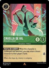 Cruella de Vil - Miserable as Usual - 72/204 - Rare - Cold Foil