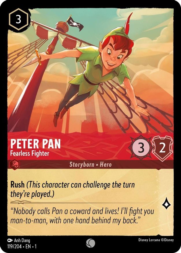 Peter Pan - Fearless Fighter - 119/204 - Common - Cold Foil