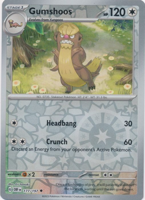 Gumshoos - 177/197 - Uncommon - Reverse Holo