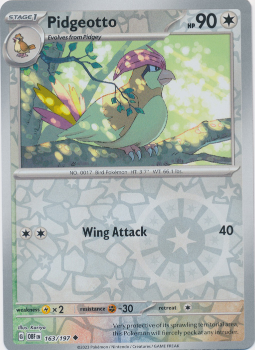 Pidgeotto - 163/197 - Uncommon - Reverse Holo