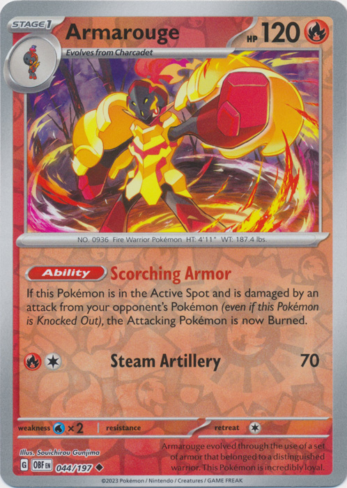 Armarouge - 044/197 - Uncommon - Reverse Holo - Pokemon