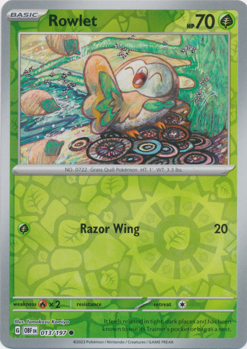 Rowlet - 013/197 - Common - Reverse Holo