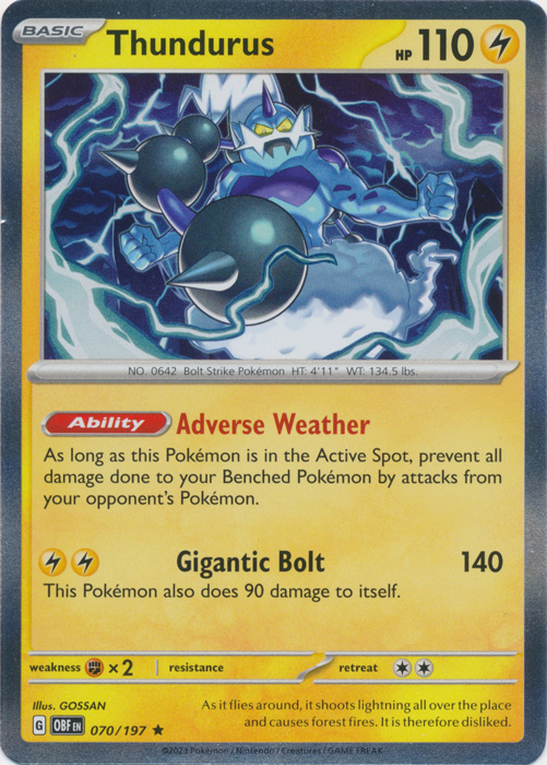 Thundurus - 070/197 - Holo Rare