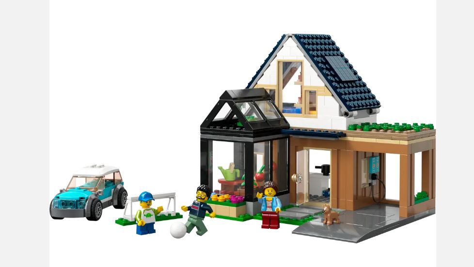 Family House and Electric Car