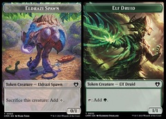 Eldrazi Spawn (0003) // Elf Druid (0032) Double-Sided Token