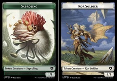 Saproling (0035) // Kor Soldier (0008) Double-Sided Token