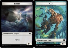 Spirit (0010) // Cat (0005) Double-Sided Token - Foil