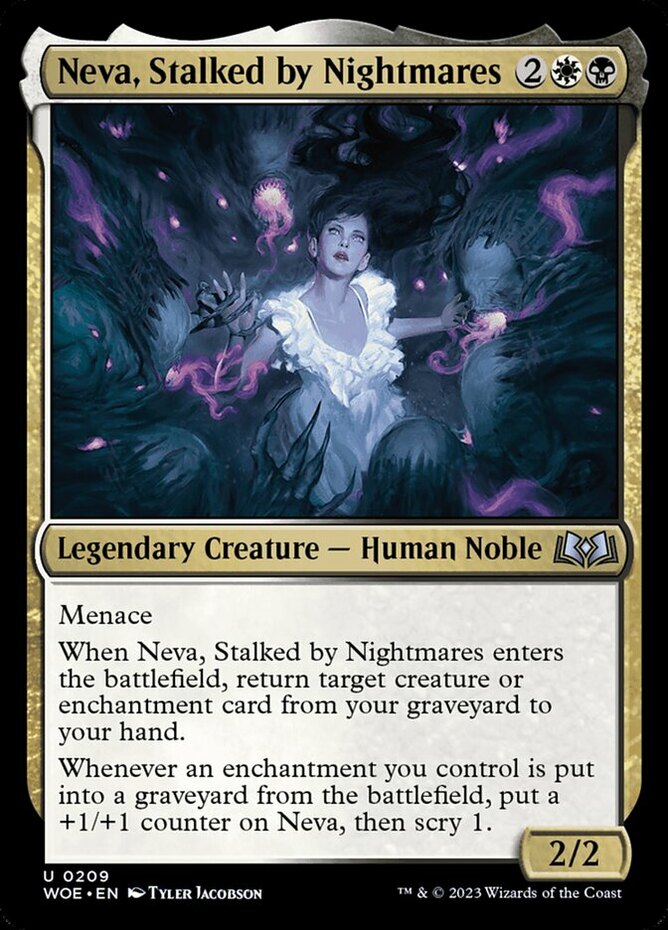1x Neva, Stalked by Nightmares - Foil MTG Wilds of Eldraine