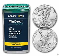 2022 1 oz Silver Eagles (20-Coin MD Premier + PCGS FS Tube)