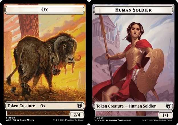 Ox (0008) // Human Soldier (0007) Double-sided Token