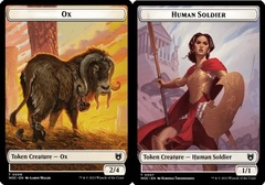 Ox (0008) // Human Soldier (0007) Double-sided Token