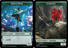 Human Monk (0014) // Saproling (0015) Double-sided Token