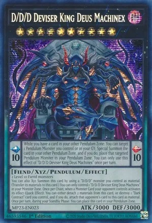 mp23 yugioh card list price Master of Chaos - MP23-EN018 - Prismatic Secret Rare D/D/D Deviser King Deus Machinex