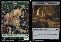 Beast (0008) // Food (0010) Double-Sided Token - Foil