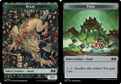 Beast (0008) // Food (0011) Double-Sided Token - Foil