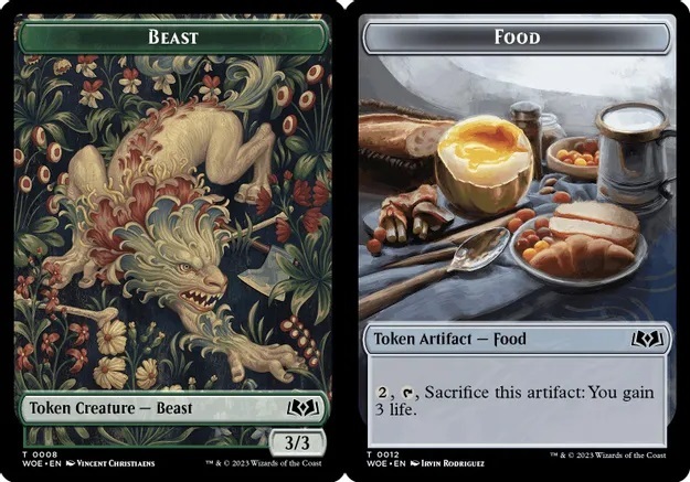 Beast (0008) // Food (0012) Double-Sided Token - Foil