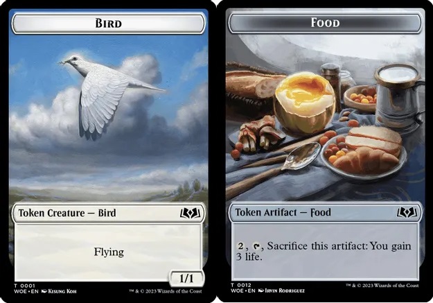 Bird (0001) // Food (0012) Double-Sided Token - Foil