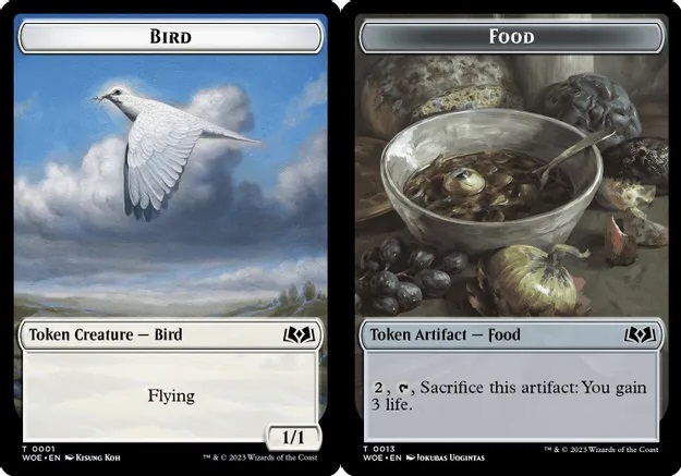 Bird (0001) // Food (0013) Double-Sided Token - Foil