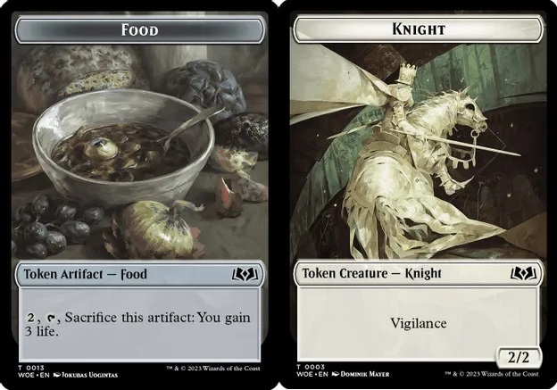 Food (0013) // Knight (0003) Double-Sided Token - Foil