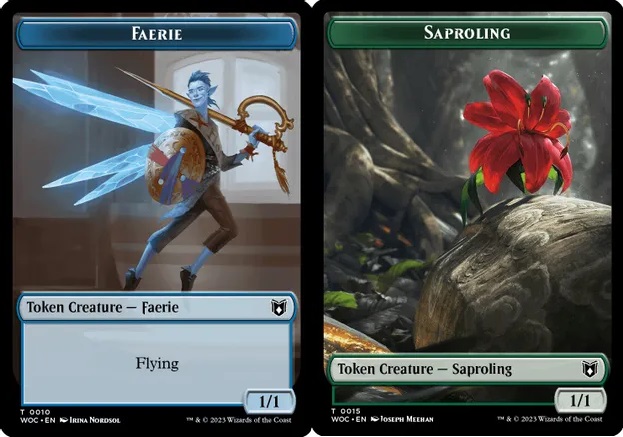 Faerie (0010) // Saproling (0015) Double-Sided Token