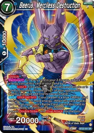 Beerus, Merciless Destruction - BT22-051 - SR