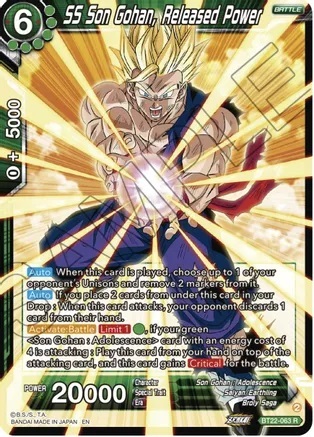 SS Son Gohan, Released Power - BT22-063 - R - Foil