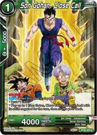 Son Gohan, Close Call - BT22-065 - C - Foil