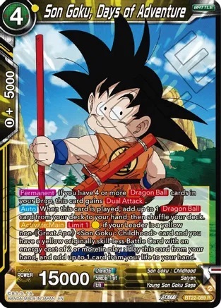 Son Goku, Days of Adventure - BT22-089 - R - Foil